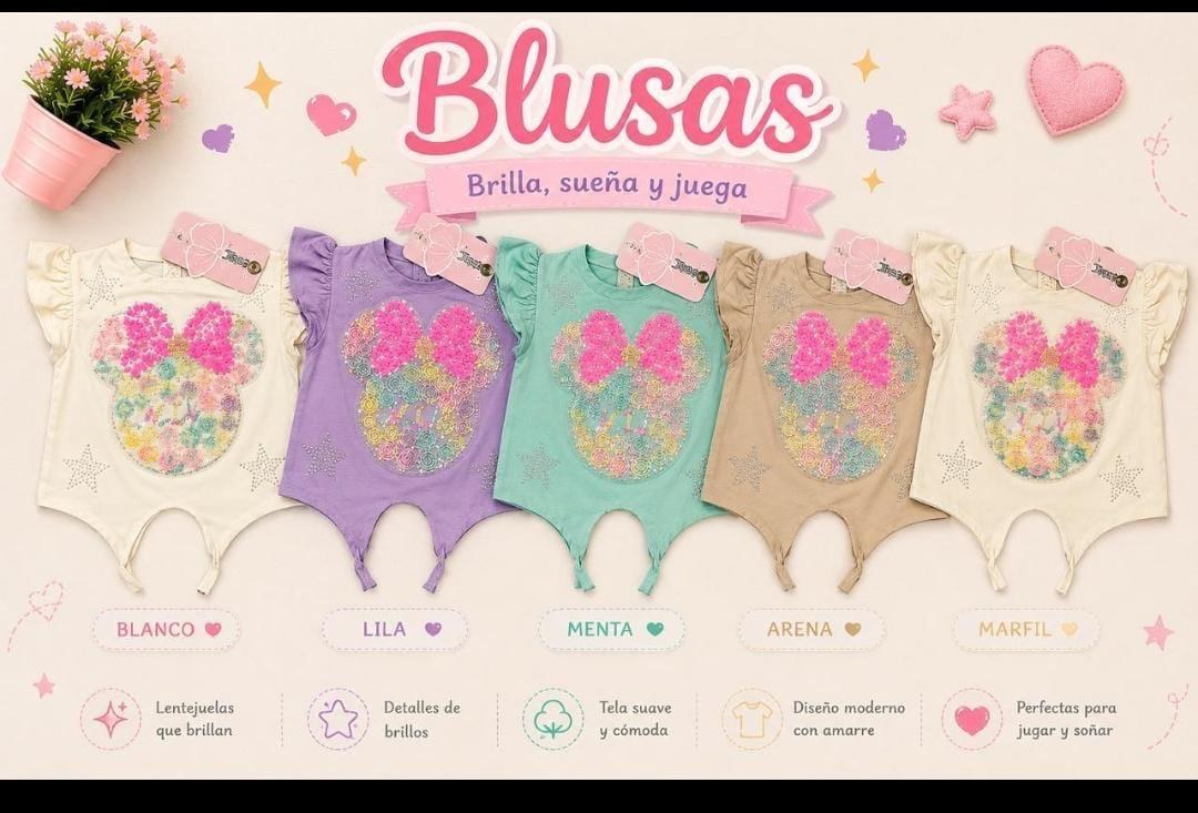 Blusa Piel Durazno Flores y Diseños Surtidos