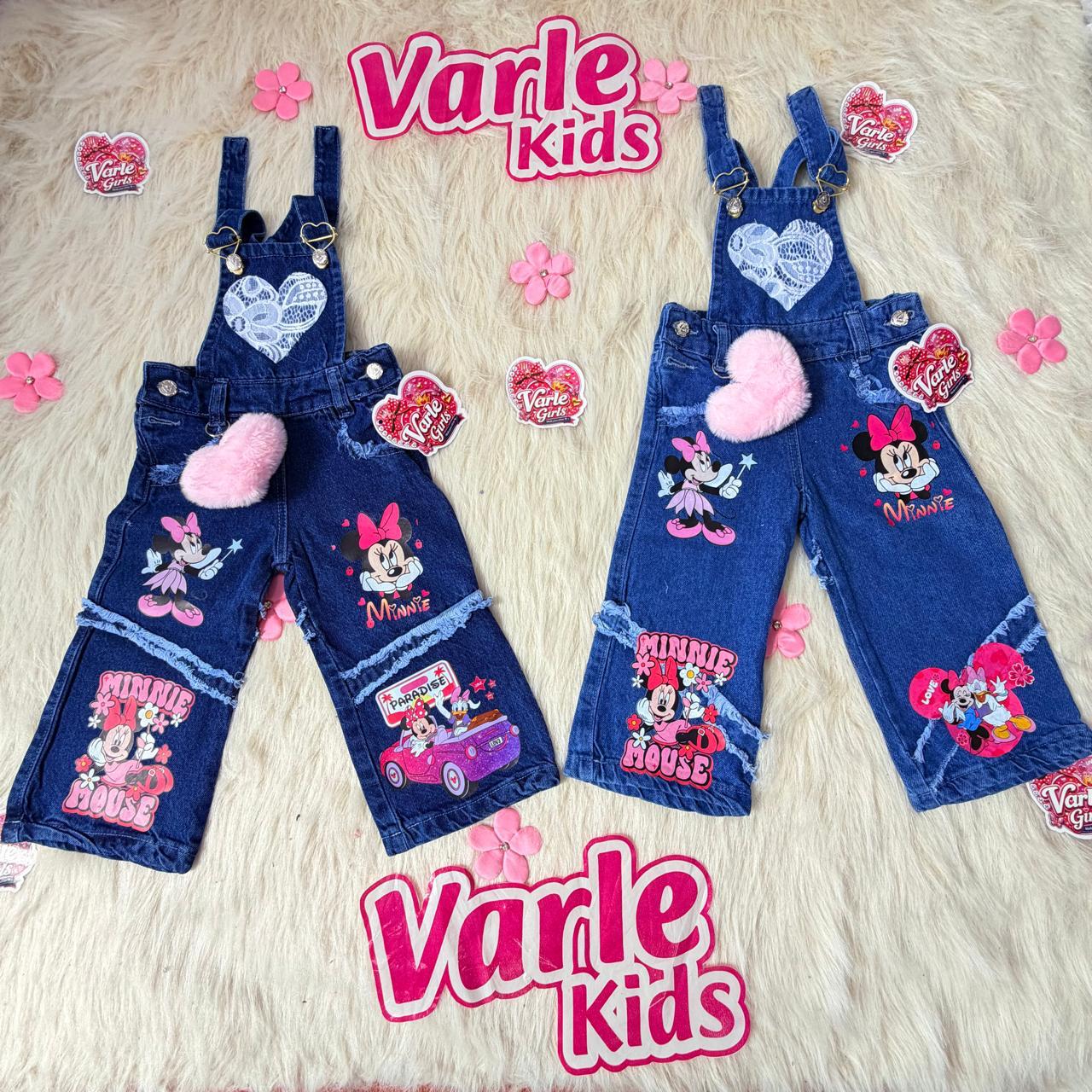 Braga Pantalón Denim Personajes Rosados y Corazón de Peluche